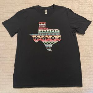Texas Aztec State Graphic Black T-Shirt Large TX Southwest